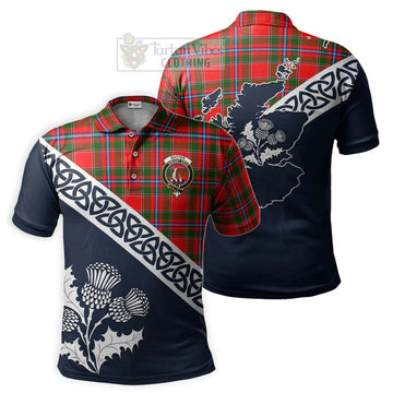 Butter Tartan Polo Shirt Featuring Thistle and Scotland Map Kid - Tartanvibesclothing Store