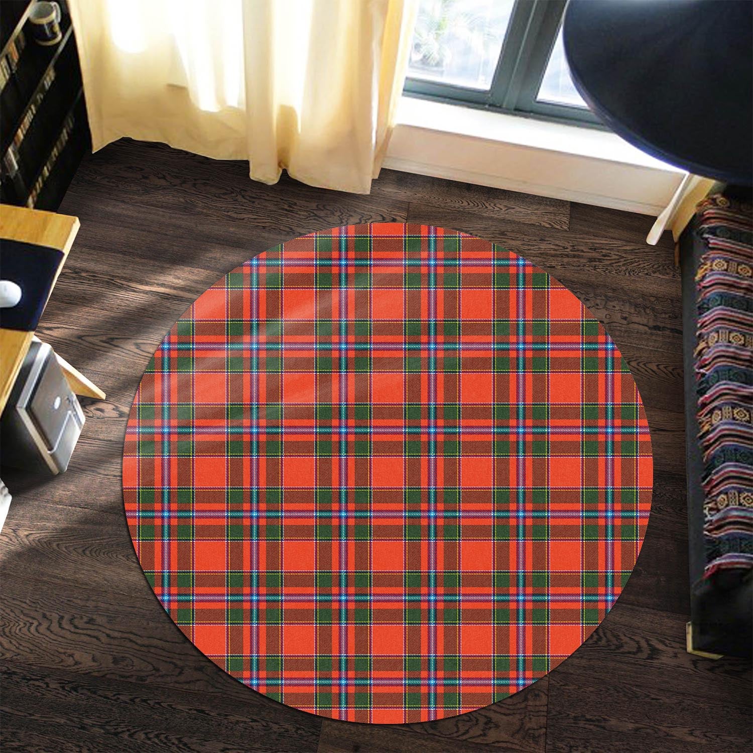 Butter Tartan Round Rug Premium Round Rug - Tartan Vibes Clothing