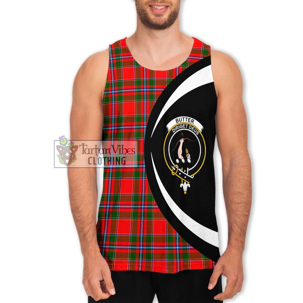 Butter Tartan Men's Tank Top with Family Crest Circle Style Men - Tartan Vibes Clothing