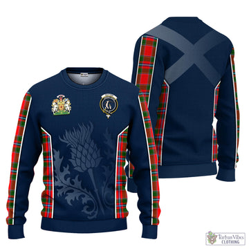 Butter Tartan Knitted Sweatshirt with Family Crest and Scottish Thistle Vibes Sport Style Unisex - Tartan Vibes Clothing