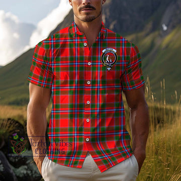 Butter Tartan Cotton Hawaiian Shirt with Family Crest Kid - Tartan Vibes Clothing