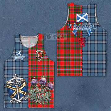 Butter Tartan Men's Tank Top Happy St. Andrew's Day Half Tartan Style Men - Tartan Vibes Clothing