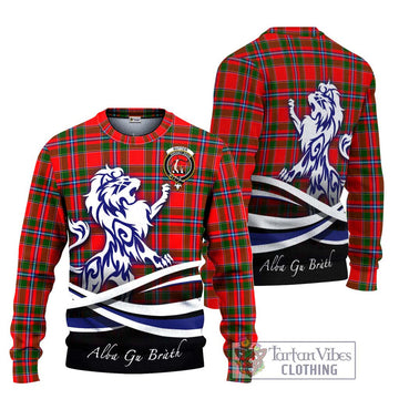 Butter Tartan Ugly Sweater with Alba Gu Brath Regal Lion Emblem Unisex - Tartan Vibes Clothing