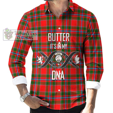 Butter Tartan Long Sleeve Button Shirt with Family Crest DNA In Me Style Men's Shirt S - Tartanvibesclothing Shop