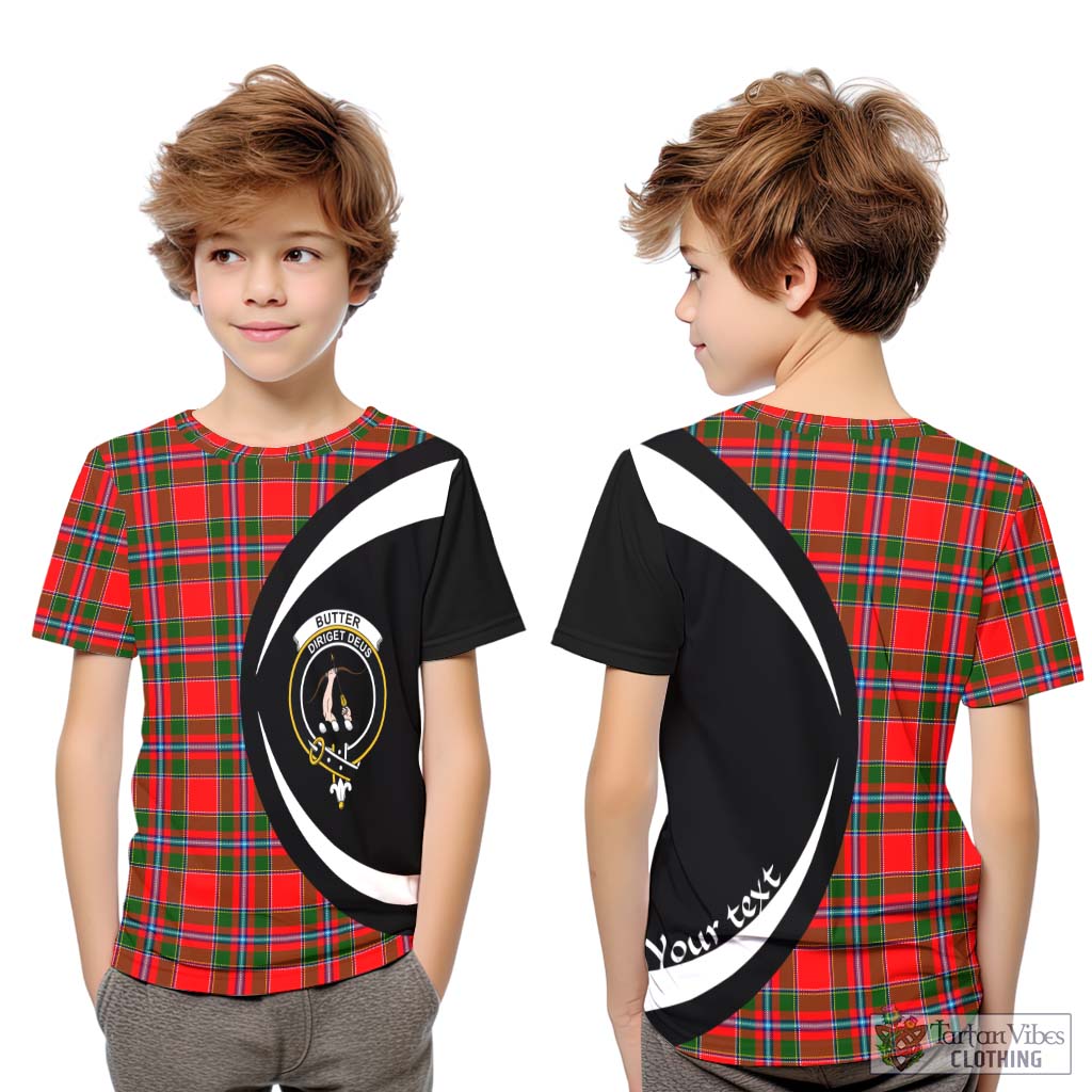 Butter Tartan Kid T-Shirt with Family Crest Circle Style Youth XL Size14 - Tartan Vibes Clothing