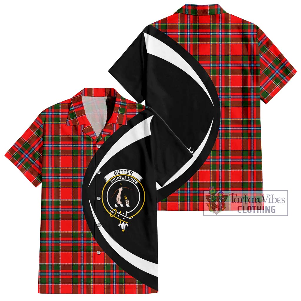 Butter Tartan Hawaiian Shirt with Family Crest Circle Style Kid - Tartan Vibes Clothing