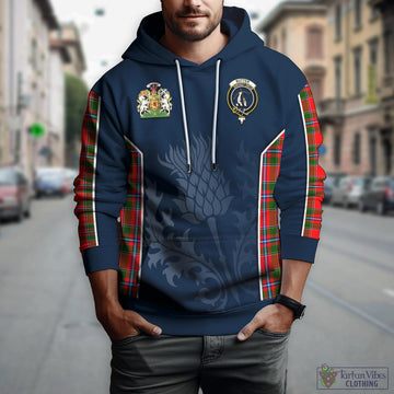 Tartan Vibes Clothing Butter Tartan Hoodie with Family Crest and Scottish Thistle Vibes Sport Style