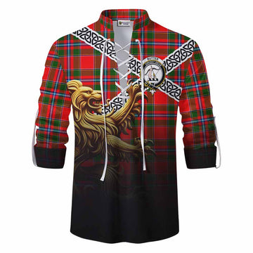 Butter Crest Tartan Ghillie Kilt Shirt with Golden Lion Emblem Celtic Style Men - Tartan Vibes Clothing
