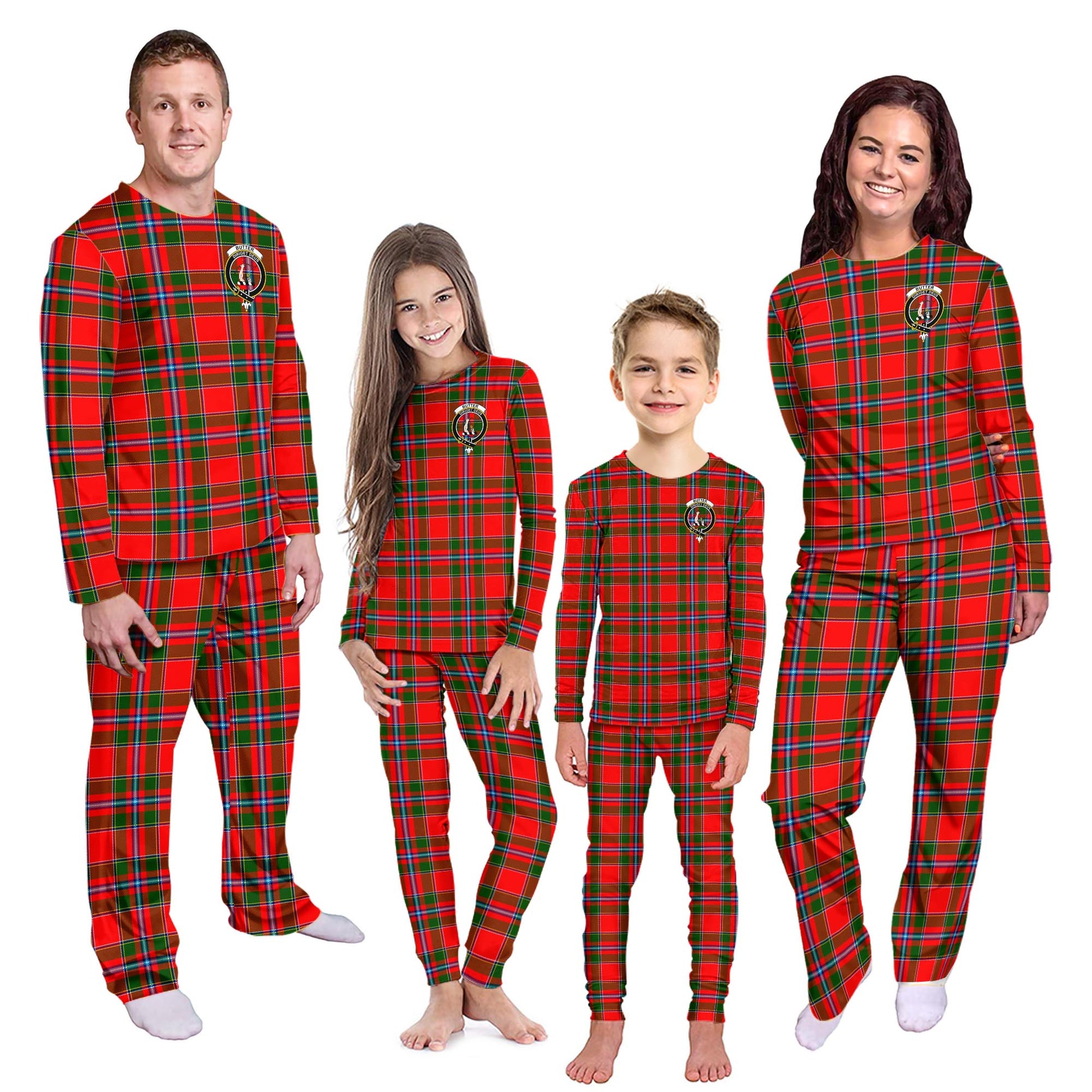 Butter Tartan Pajamas Family Set with Family Crest Kid - Tartan Vibes Clothing