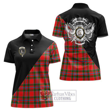 Butter Tartan Women's Polo Shirt with Family Crest and Military Logo Style Women - Tartan Vibes Clothing
