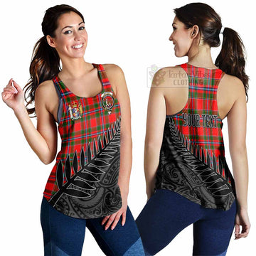 Butter Crest Tartan Women's Racerback Tanks with New Zealand Silver Fern Half Style 4XL - Tartan Vibes Clothing