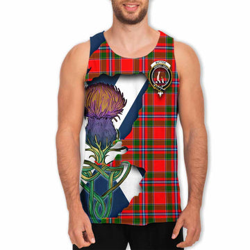 Tartan Vibes Clothing Butter Tartan Family Crest Men's Tank Top Scottish Thistle Celtic Inspired
