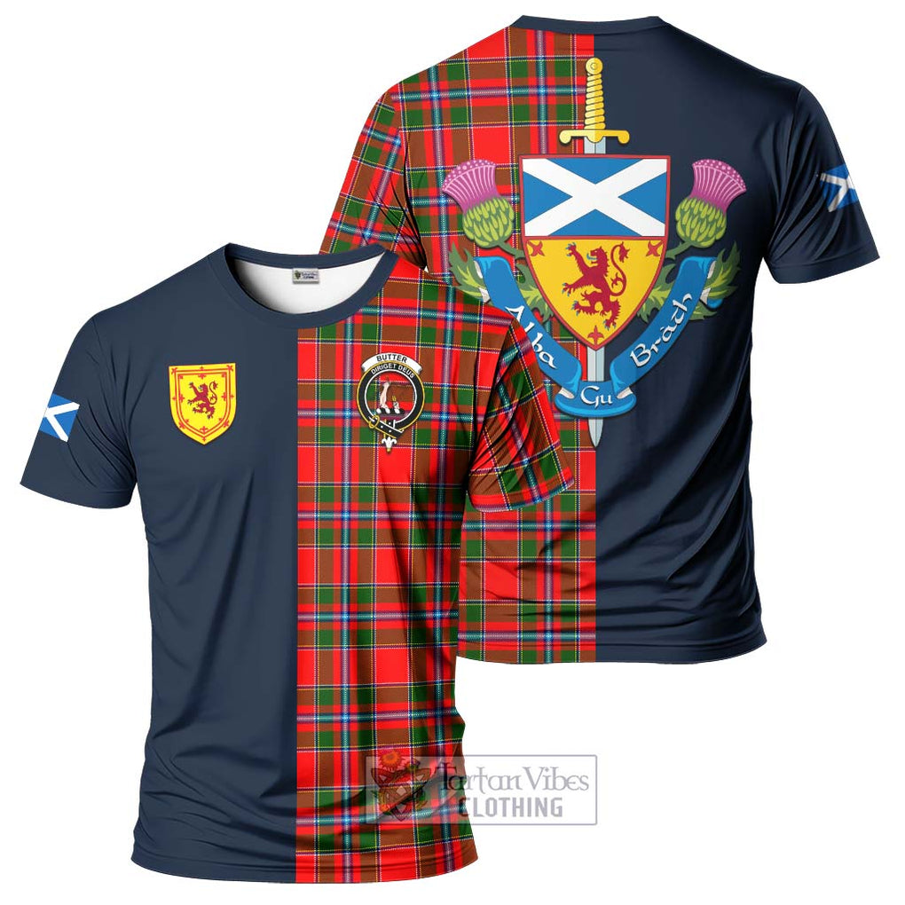 Butter Tartan T-Shirt Alba with Scottish Lion Royal Arm Half Style Kid's Shirt - Tartan Vibes Clothing