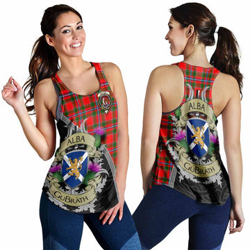 Butter Tartan Family Crest Women's Racerback Tanks Lion Rampant Royal Thistle Shield Celtic Inspired 4XL - Tartan Vibes Clothing