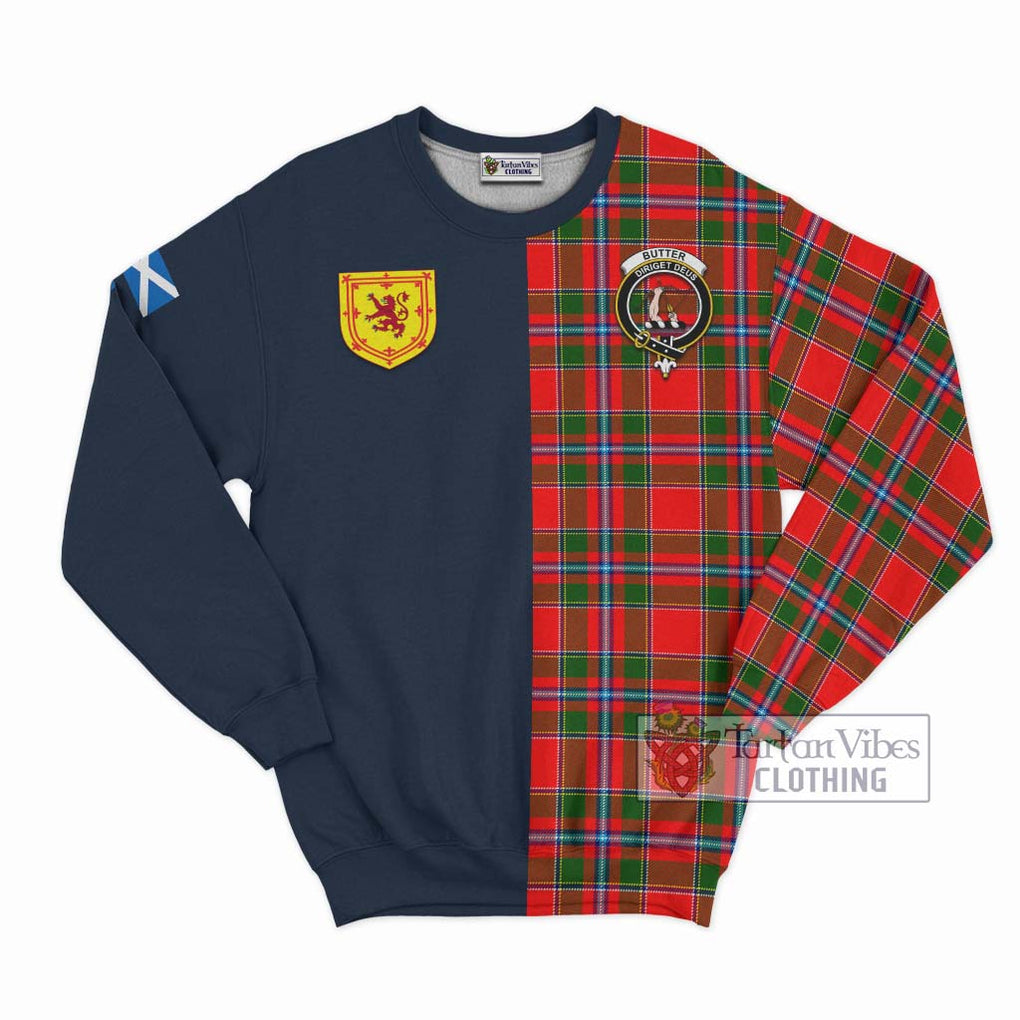 Butter Tartan Sweatshirt Alba with Scottish Lion Royal Arm Half Style Unisex - Tartan Vibes Clothing
