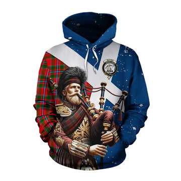 Butter Tartan Cotton Hoodie with Family Crest Scottish Bagpiper Vibes Pullover Hoodie XS - Tartan Vibes Clothing