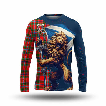 Butter Tartan Family Crest Long Sleeve T-Shirt with Scottish Majestic Lion Unisex - Tartan Vibes Clothing