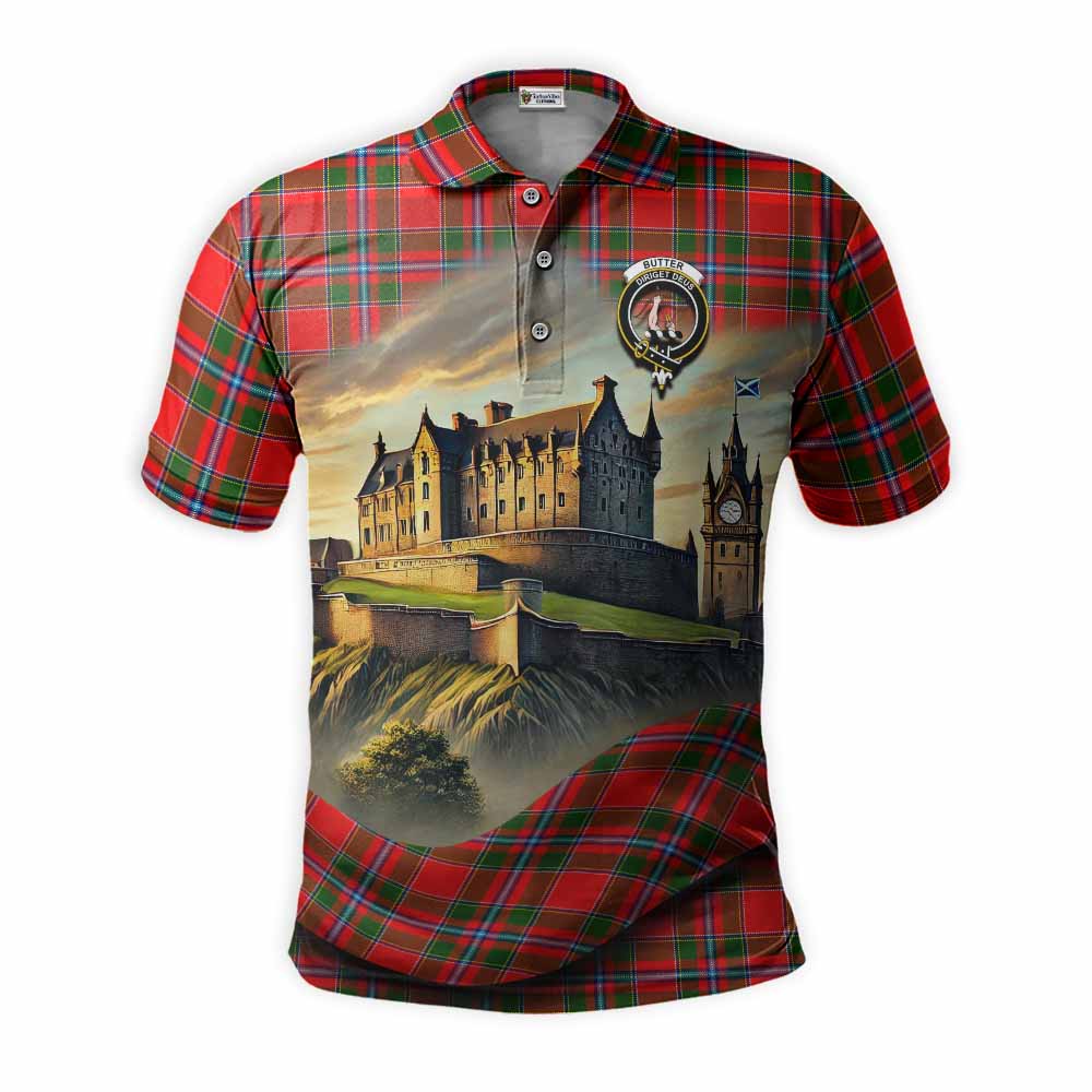 Butter Tartan Family Crest Polo Shirt with Scottish Ancient Castle Style Kid - Tartan Vibes Clothing
