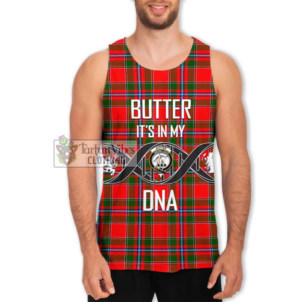 Butter Tartan Men's Tank Top with Family Crest DNA In Me Style Men - Tartan Vibes Clothing