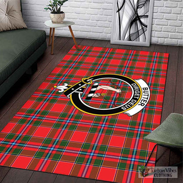 Tartan Vibes Clothing Butter Tartan Area Rug with Family Crest