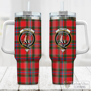 Butter Tartan and Family Crest Tumbler with Handle