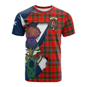 Tartan Vibes Clothing Butter Tartan Family Crest Cotton T-shirt Scottish Thistle Celtic Inspired