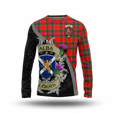Butter Tartan Family Crest Long Sleeve T-Shirt Lion Rampant Royal Thistle Shield Celtic Inspired Unisex - Tartan Vibes Clothing