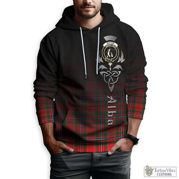 Tartan Vibes Clothing Butter Tartan Hoodie Featuring Alba Gu Brath Family Crest Celtic Inspired