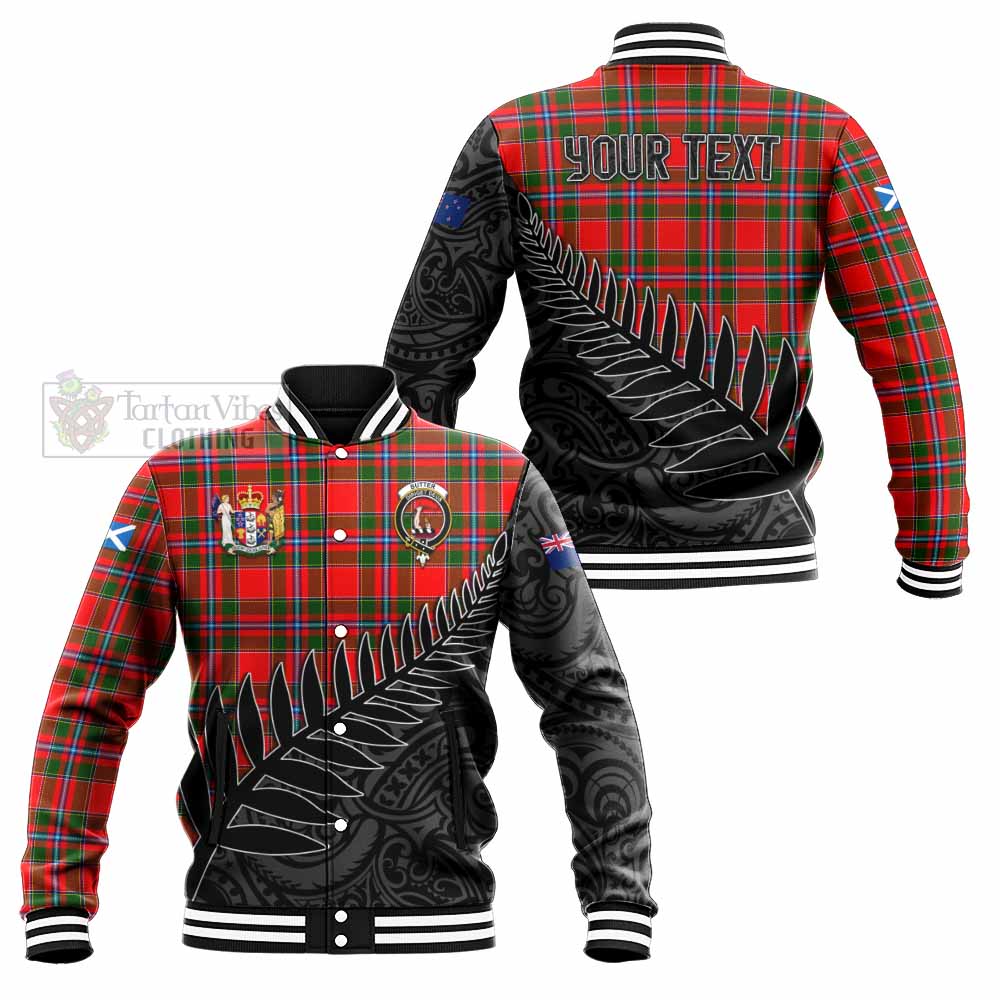 Butter Crest Tartan Baseball Jacket with New Zealand Silver Fern Half Style Unisex - Tartan Vibes Clothing