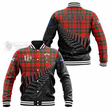 Butter Crest Tartan Baseball Jacket with New Zealand Silver Fern Half Style Unisex - Tartan Vibes Clothing