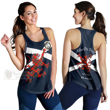 Butter Tartan Lion Rampant Women's Racerback Tanks Proudly Display Your Heritage with Alba Gu Brath and Clan Name 4XL - Tartan Vibes Clothing