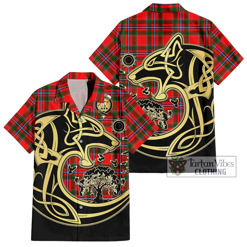Butter Tartan Hawaiian Shirt with Family Crest Celtic Wolf Style Kid - Tartan Vibes Clothing