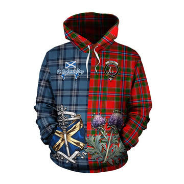Butter Tartan Cotton Hoodie Happy St. Andrew's Day Half Tartan Style Pullover Hoodie XS - Tartan Vibes Clothing