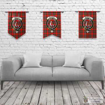 Butter Tartan Gonfalon, Tartan Banner with Family Crest