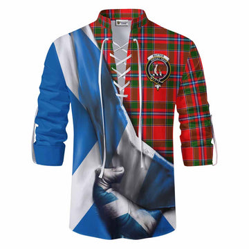 Butter Tartan Ghillie Kilt Shirt with Family Crest Scotland Patriotic Style Men - Tartan Vibes Clothing