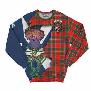 Tartan Vibes Clothing Butter Tartan Family Crest Sweatshirt Scottish Thistle Celtic Inspired