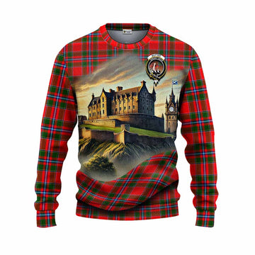 Butter Tartan Family Crest Knitted Sweater with Scottish Ancient Castle Style Unisex - Tartan Vibes Clothing