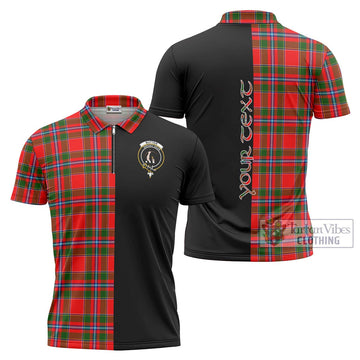 Butter Tartan Zipper Polo Shirt with Family Crest and Half Of Me Style Unisex - Tartan Vibes Clothing