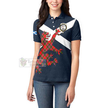 Butter Tartan Lion Rampant Women's Polo Shirt Proudly Display Your Heritage with Alba Gu Brath and Clan Name Women - Tartan Vibes Clothing