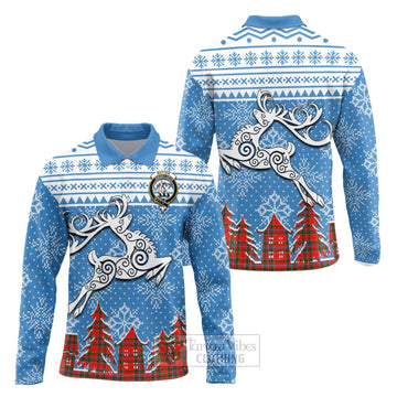 Butter Clan Christmas Long Sleeve Polo Shirt Celtic Reindeer Style Unisex - Tartan Vibes Clothing