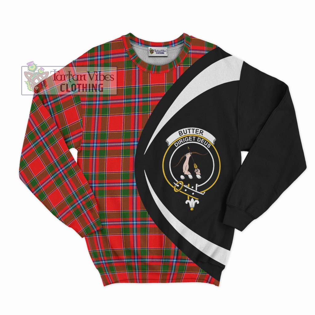 Butter Tartan Sweatshirt with Family Crest Circle Style Unisex - Tartan Vibes Clothing