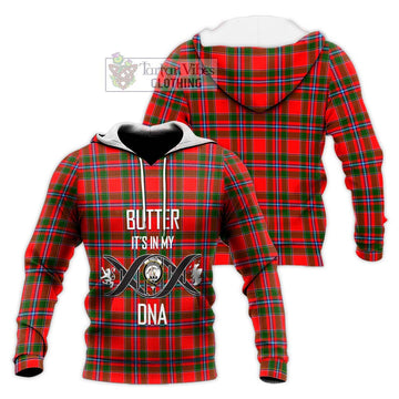 Butter Tartan Knitted Hoodie with Family Crest DNA In Me Style Unisex Knitted Pullover Hoodie - Tartan Vibes Clothing