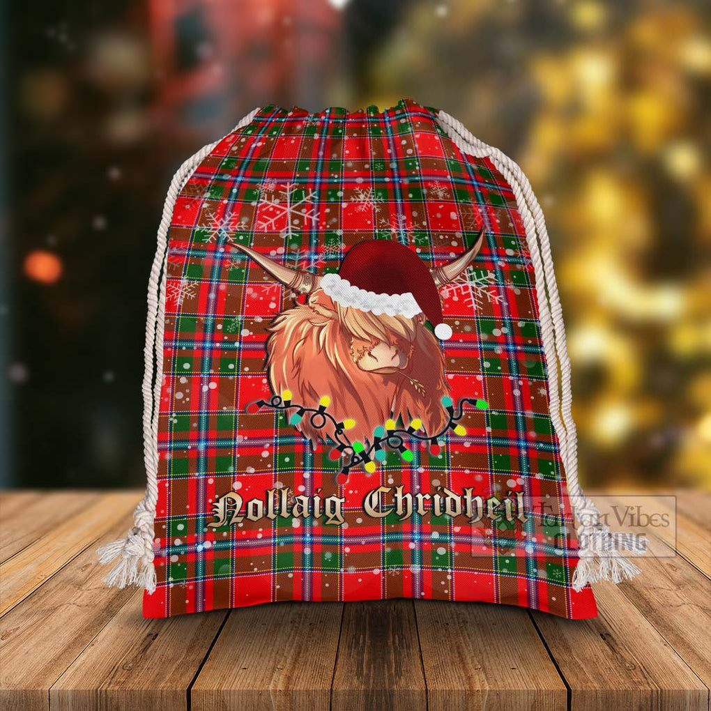 Butter Tartan Christmas Santa's Bag with Twinkle Highland Cattle - Tartan Vibes Clothing