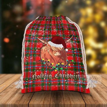 Butter Tartan Christmas Santa's Bag with Twinkle Highland Cattle - Tartan Vibes Clothing