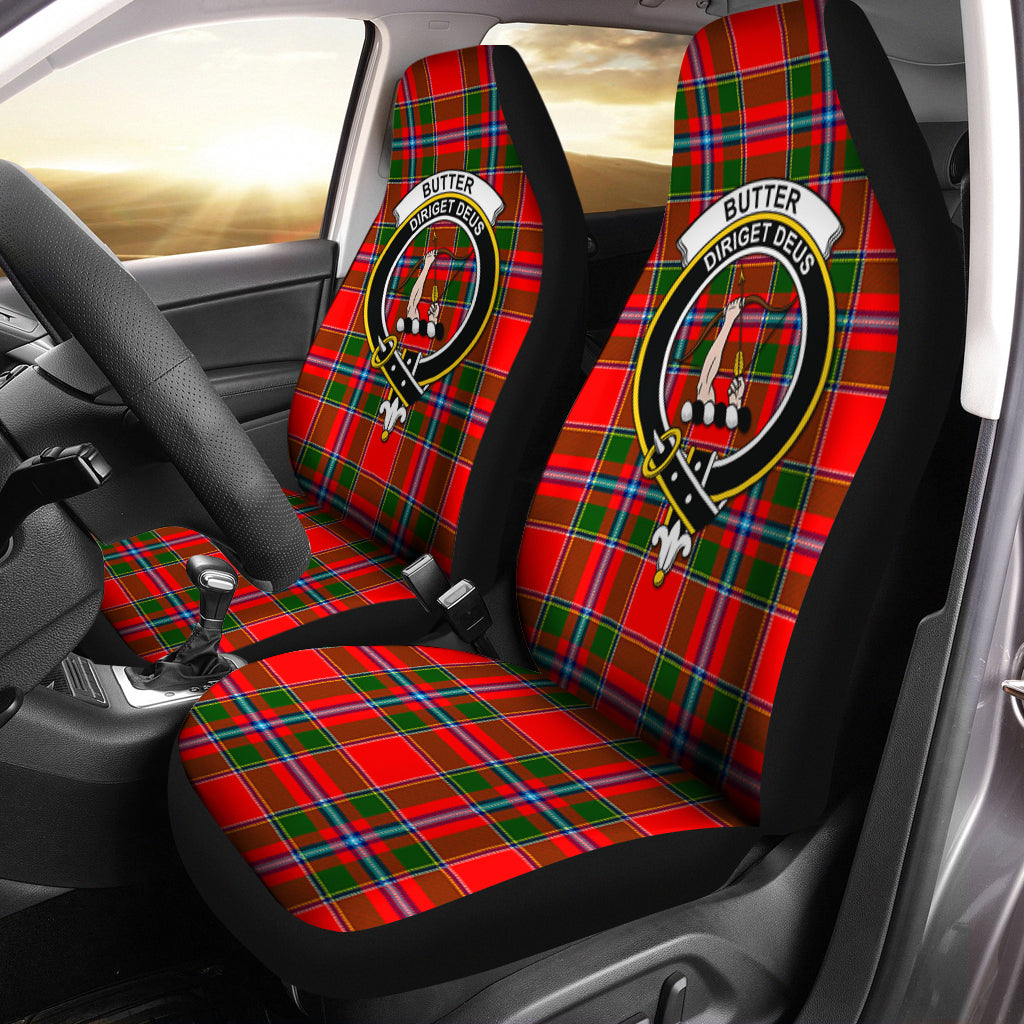 Butter Tartan Car Seat Cover with Family Crest One Size - Tartan Vibes Clothing