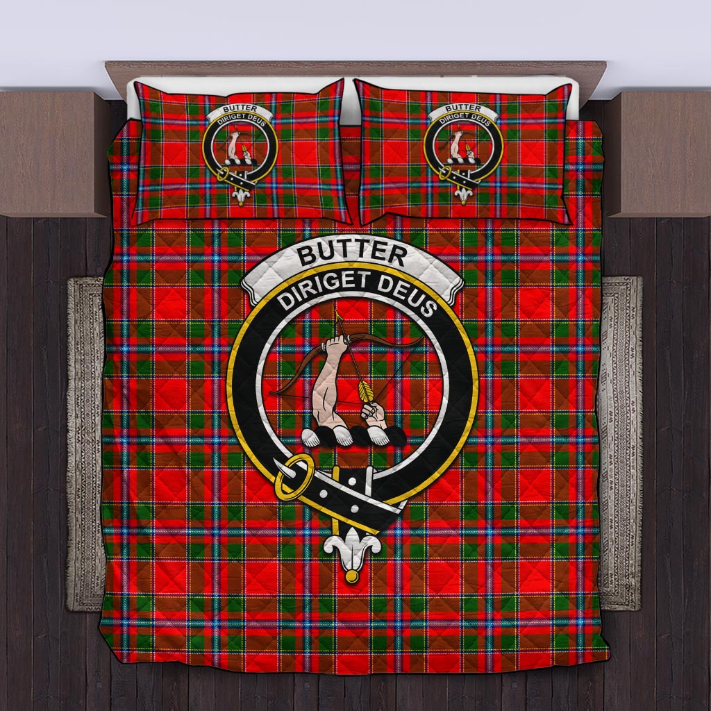 Butter Tartan Quilt Bed Set with Family Crest King - Tartan Vibes Clothing