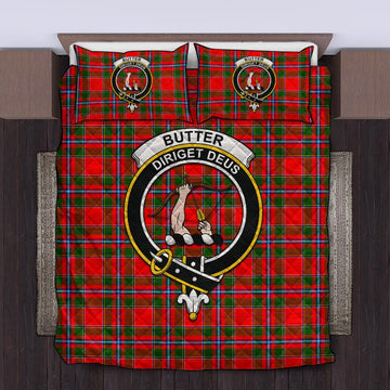 Butter Tartan Quilt Bed Set with Family Crest King - Tartan Vibes Clothing