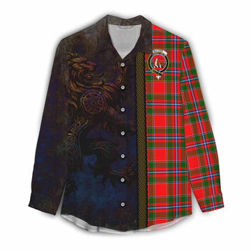 Butter Tartan Family Crest Women's Casual Shirt Alba Gu Brath Be Brave Lion Ancient Style Female - Tartan Vibes Clothing