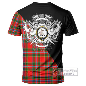Butter Tartan T-Shirt with Family Crest and Military Logo Style - Tartan Vibes Clothing