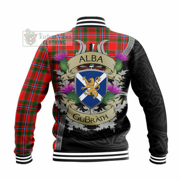 Butter Tartan Family Crest Baseball Jacket Lion Rampant Royal Thistle Shield Celtic Inspired - Tartan Vibes Clothing